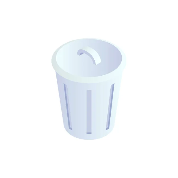 Isometric Bin Icon Vektör Çöp Kutusu Geri Dönüşüm Kutusu Işareti — Stok Vektör