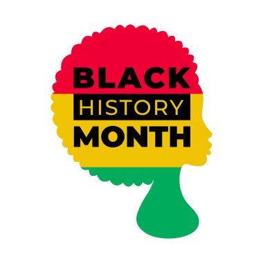 Siyahların Tarihi Ayı. Afro-Amerikan Tarih Tasarım Elementi Afro-Afrikalı Kadın afiş, baskı, kart, pankart, arkaplan