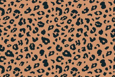Vektör Moda Leopar deri arkaplanı. Soyut vahşi hayvan deseni, çita çikolata kahverengi doku çizimi.