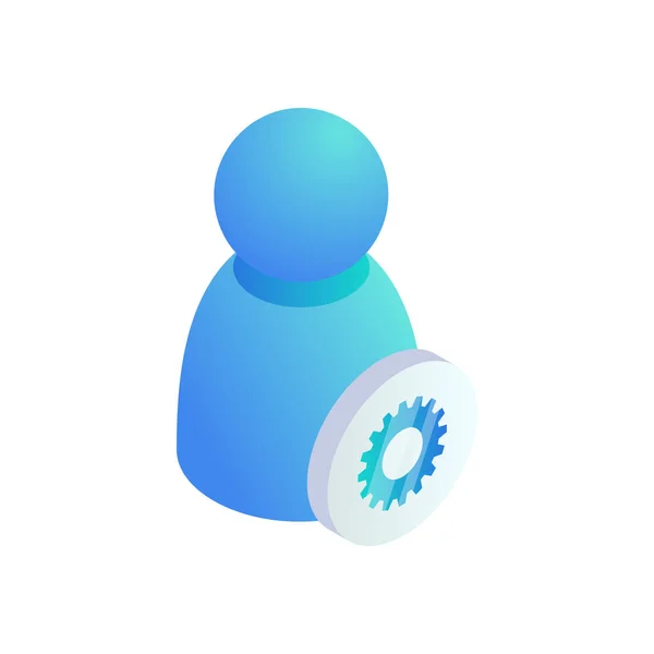 Gebruikersprofiel Instelling Isometrische Pictogram Admin Support Symbool Gebruikersinstellingen Teken Vectorpersoon — Stockvector