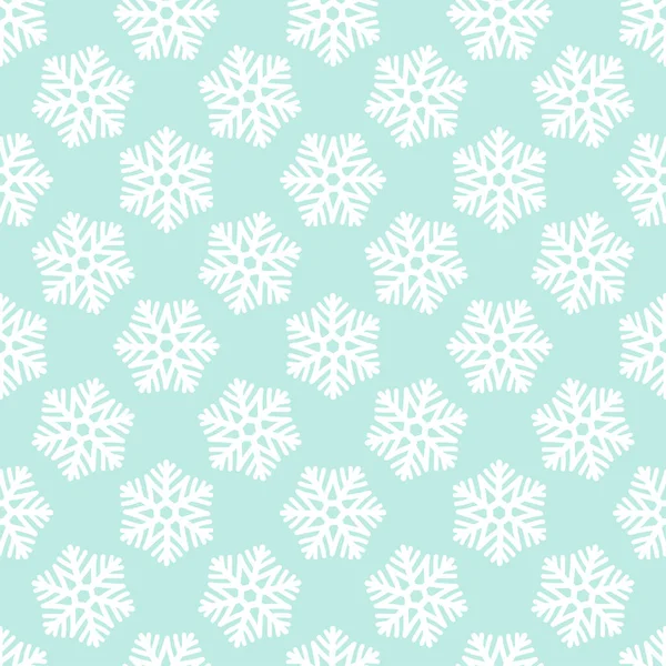 Vector Inverno Flocos Neve Padrão Sem Costura Mão Natal Desenhado — Vetor de Stock