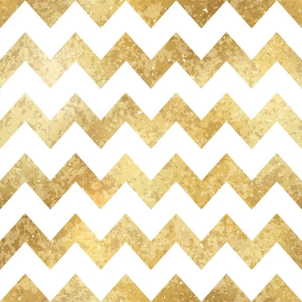 Vector Geometrische Zigzag Gestreept Gouden Naadloos Patroon Glanzend Goud Folie — Stockvector