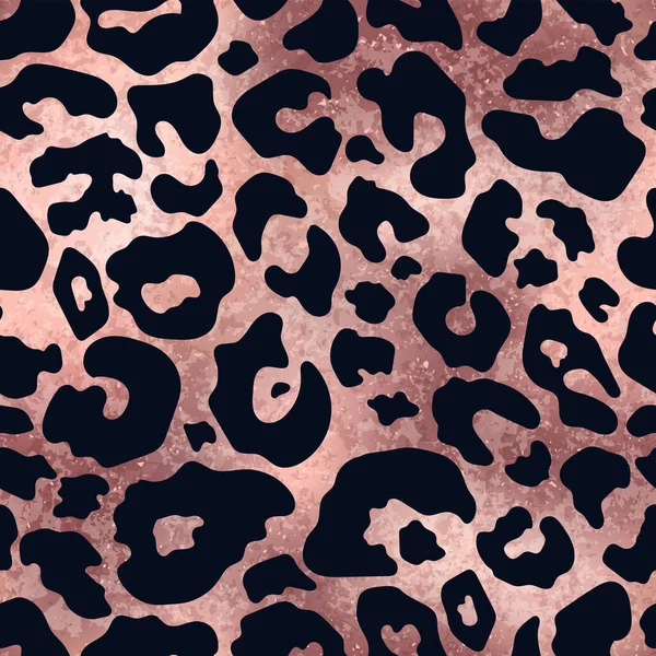 Vector Trendige Roségold Leopardenmuster Abstrakte Nahtlose Muster Wildtier Gepardenhaut Rosa — Stockvektor