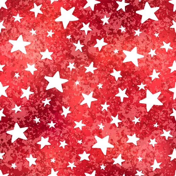 Modèle Sans Couture Étoile Métallique Rouge Brillant Vectoriel Croquis Mignon — Image vectorielle