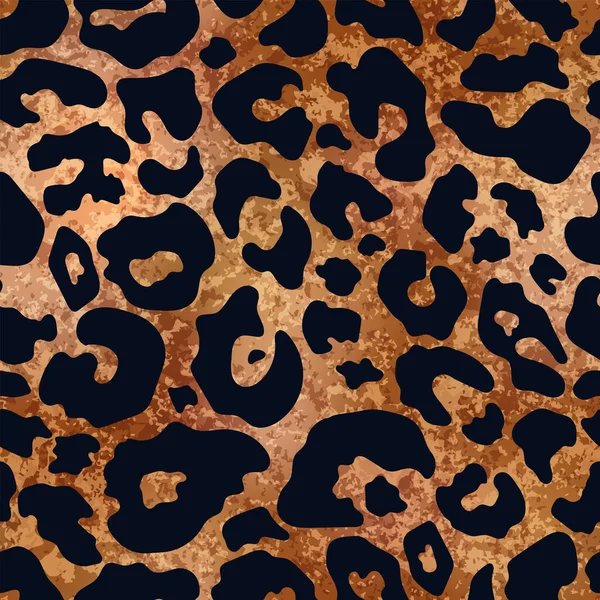 Vector Trendige Leopardenfleck Abstrakte Bronze Nahtlose Muster Wildtier Gepardenhaut Dunkelgold — Stockvektor
