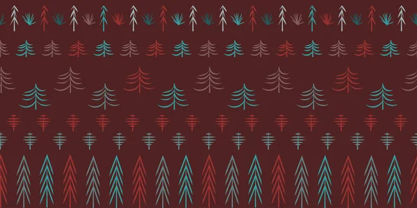 Joyeux Noël Bonne Année Fond Horizontal Sans Couture Enfant Dessine — Image vectorielle