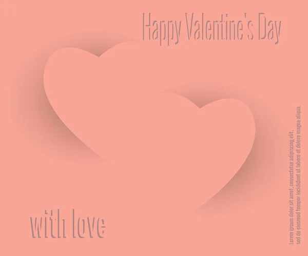 Набор Двух Разрезанных Бумажных Сердечек День Святого Валентина Векторная Иллюстрация — стоковый вектор