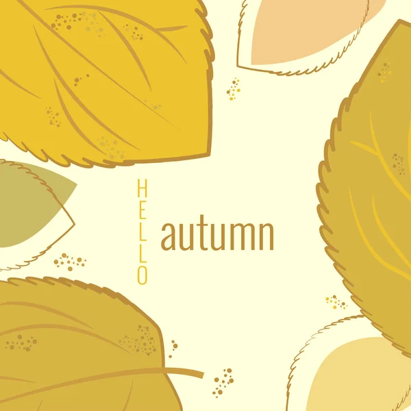 Feuilles Automne Lettrage Bonjour Automne Bannière Automne Pour Publicité Les — Image vectorielle