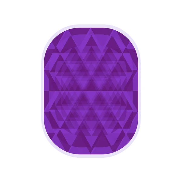 長方形の形をした紫色のアメジストで 縁は青と紫です 宝石や宝石のデザインのためのベクトルイラスト — ストックベクタ