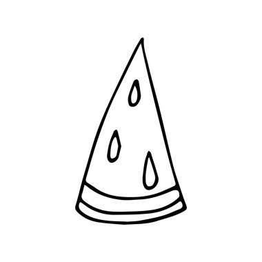 Karpuz ikonu. Beyaz arkaplan vektör illüstrasyonunda izole edilmiş bir karpuz çizimi