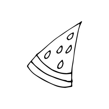 Karpuz ikonu. Beyaz arkaplan vektör illüstrasyonunda izole edilmiş bir karpuz çizimi