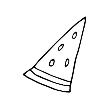 Karpuz ikonu. Beyaz arkaplan vektör illüstrasyonunda izole edilmiş bir karpuz çizimi