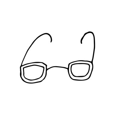 Çörek bardakları yazı. Yazın beyaz arka planda izole bir şekilde çizilmiş bir gözlük. Vektör illüstrasyon etiketi, simge, tasarım ögesi