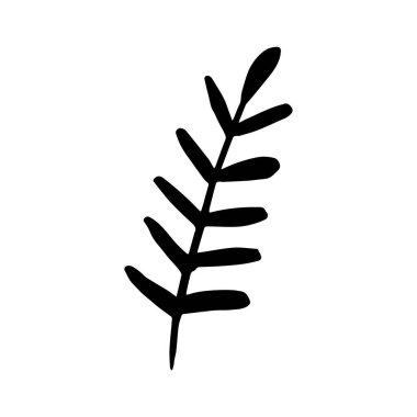 Orman elle çizilmiş vektör bırakır. Sonbahar yaprağı beyaz arka planda izole edilmiş. Botanik orman bitkileri veya Eylül ayı ağaç yaprakları