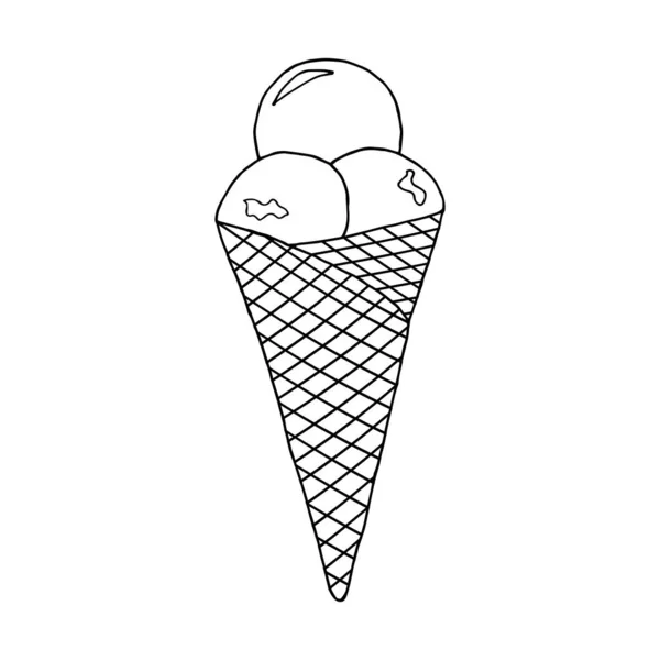 Gelado Mão Gelado Isolado Sobre Fundo Branco Sorvete Vector Ilustração — Vetor de Stock