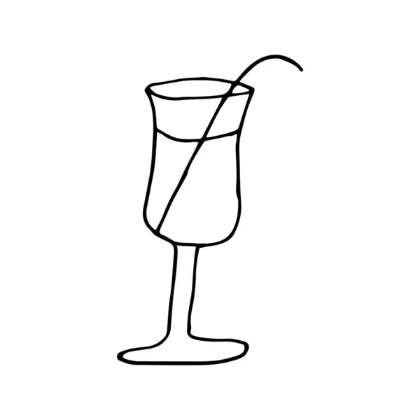 ドードルジュースのグラスだ 白い背景に単離されたドードルジュースのガラスを手描き ベクターイラストステッカー アイコン デザイン要素 — ストックベクタ
