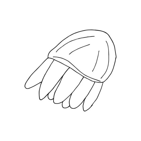 Doodle Medusas Mano Dibujada Una Medusa Aislada Sobre Fondo Blanco — Vector de stock