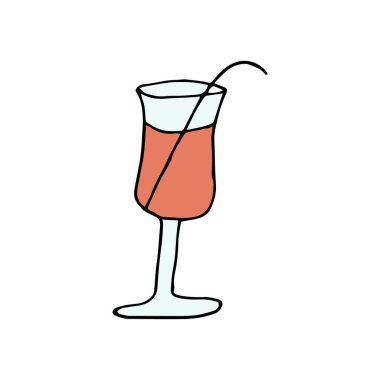 Bir bardak karalama suyu. Beyaz arka planda izole edilmiş bir bardak karalama suyu. Vektör illüstrasyon etiketi, simge, tasarım ögesi