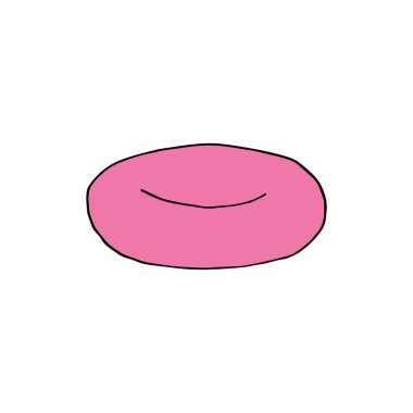 Doodle Lifebuoy. Beyaz arka planda izole edilmiş bir Lifebuoy 'un el yazısı. Vektör illüstrasyon etiketi, simge, tasarım ögesi