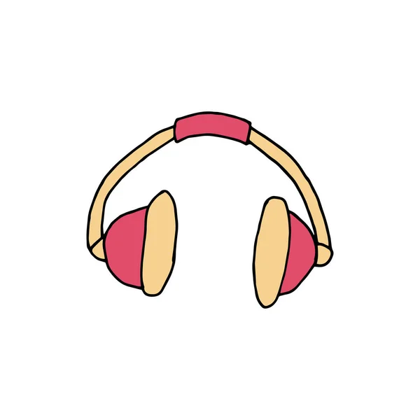 Kulaklıklar Beyaz Arka Planda Izole Edilmiş Bir Kulaklığın Yazısı Vektör — Stok Vektör