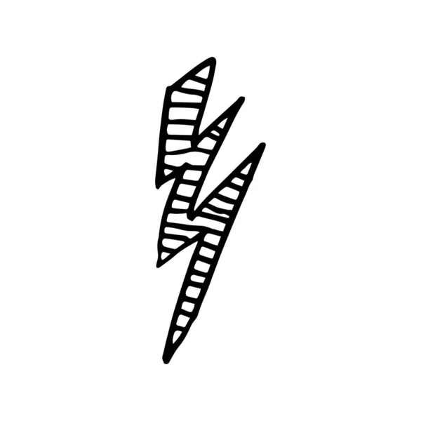 Блискавка Мудреця Рука Намальована Блискавкою Ізольована Білому Тлі Векторні Ілюстрації — стоковий вектор