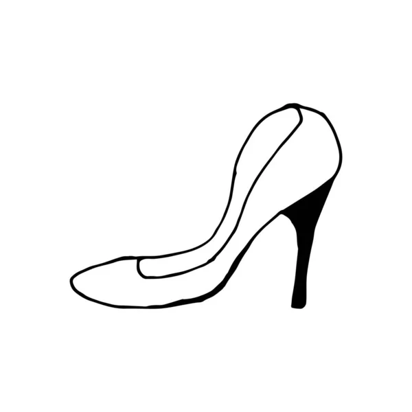 Sapatos Doodle Mão Desenhada Sapato Isolado Fundo Branco Vetor Ilustração —  Vetores de Stock