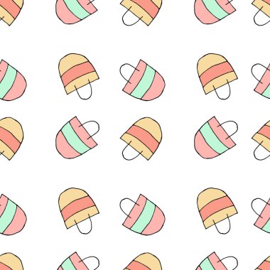 Poşet kusursuz desen. El çizimi arka plan. Vektör illüstrasyonu