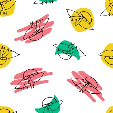 Poşet kusursuz desen. El çizimi arka plan. Vektör illüstrasyonu