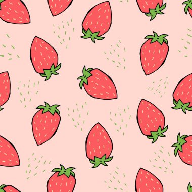 Bahçe çileği pürüzsüz desen. Karalama meyvesi ya da çilek. Taze çilekli tatlı meyve. Tam çilekli..