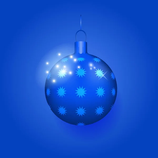 Blaue Weihnachtskugeln Vektor Illustration Realistische Dekoration — Stockvektor