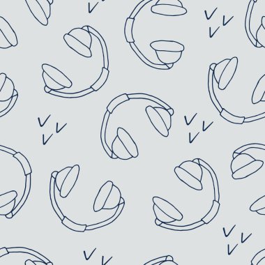 Kulaklıklar pürüzsüz. El çizimi arka plan. Vektör illüstrasyonu