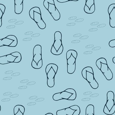 Doodle Beach şemsiyesi ve sörf tahtası deseni. Vektör illüstrasyon etiketi, simge, tasarım ögesi