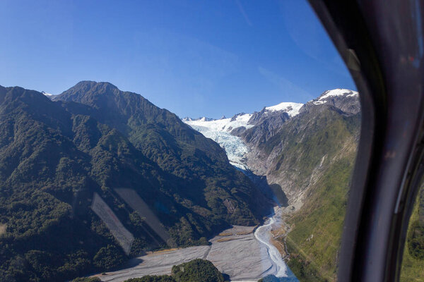 Scenic landscape at Franz Josef Glacier. Southern Alps, West Coast, South Island, New Zealand.