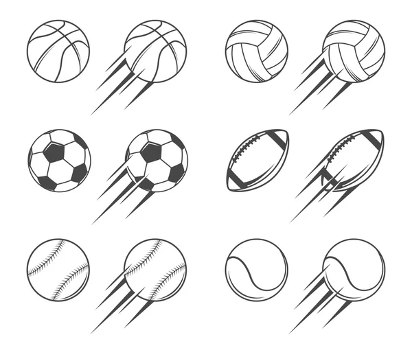 Sports balls icons — Stock Vector