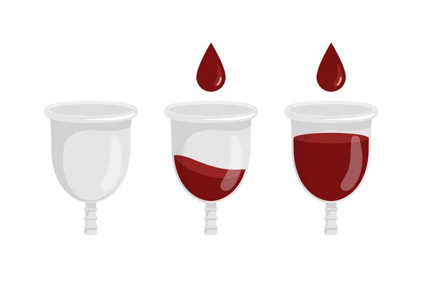 Menstrual Cup Blood — Stock Vector