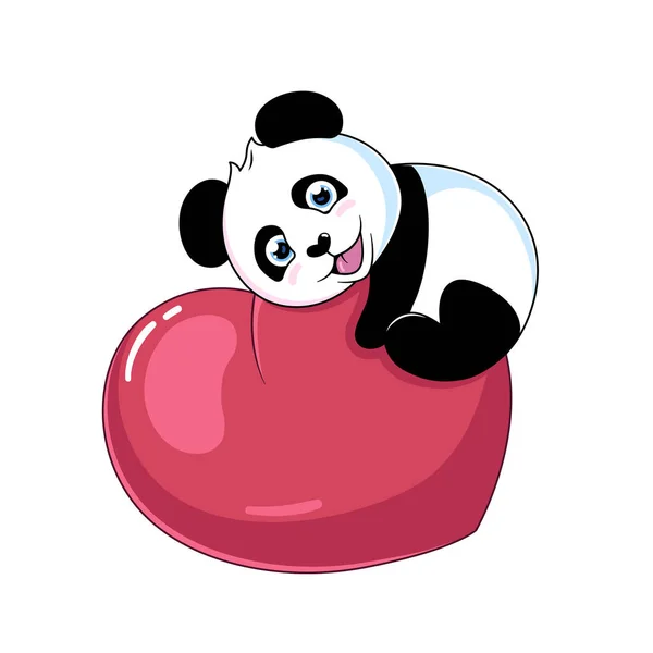 Панда Серцем — стоковий вектор