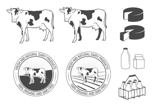 Dairy products set — Stock Vector