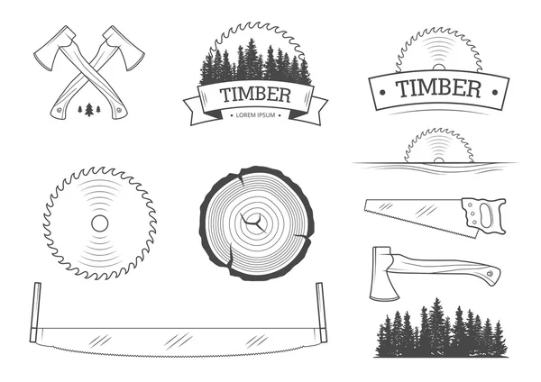 Комплект лесорубов — стоковый вектор