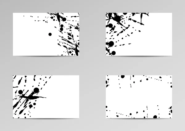 İş kartı mürekkep desenli dizi — Stok Vektör