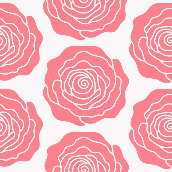 无缝背景下的玫瑰 — 图库矢量图片