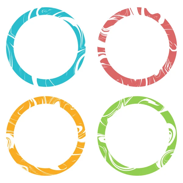 Круглые цветовые рамки с красивым мраморным узором Лицензионные Стоковые Векторы