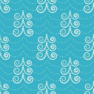 Noel ağaçları ile mavi arkaplan