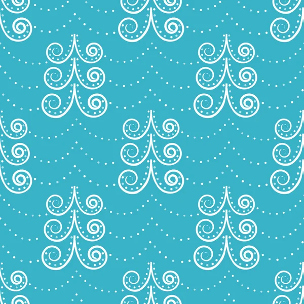 Fondo azul con árboles de Navidad — Vector de stock