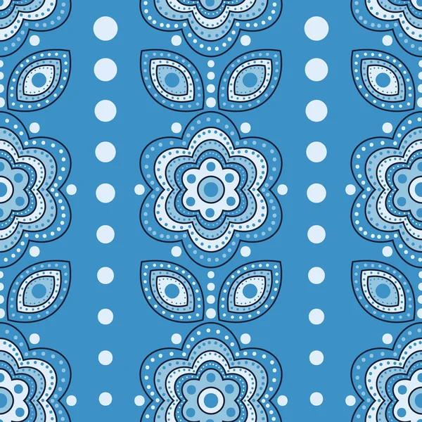 Fundo azul de belas flores — Vetor de Stock