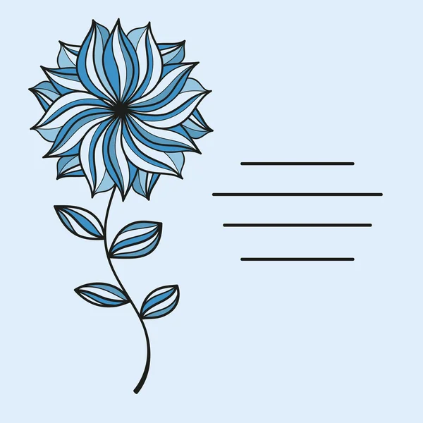Modré přání s květinou — Stockový vektor