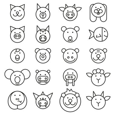 Siyah ve beyaz hayvan simgeler