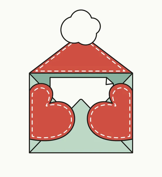 Christmas envelope icon — Stock Vector