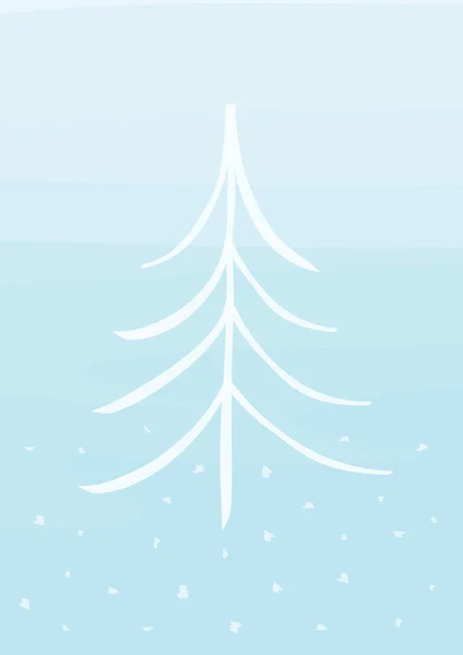 Winter kaart met kerstboom — Stockvector