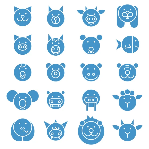 Conjunto de iconos animales — Vector de stock