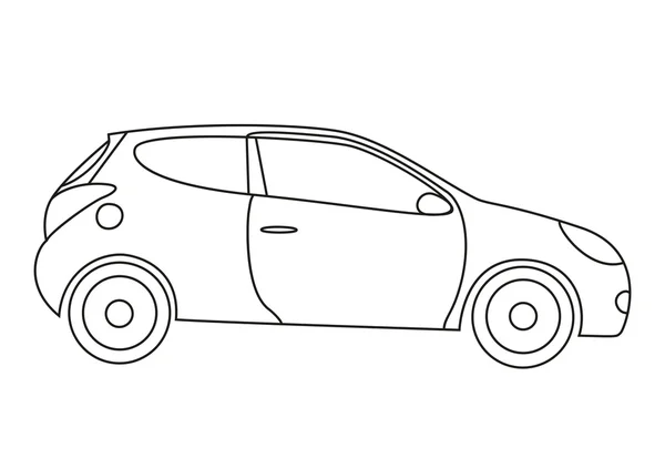 Coche blanco y negro — Vector de stock